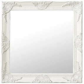Specchio Da Parete Stile Barocco 60x60 Cm Bianco /