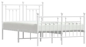 Giroletto con testiera e pediera metallo bianco 135x190 cm