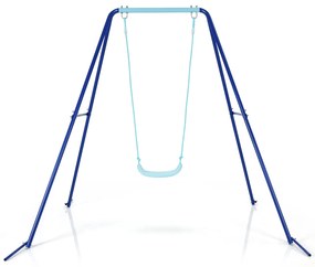 Costway Altalena in ferro da esterno per bambini con struttura stabile, Set altalena con sedile all’impatto a forma di U