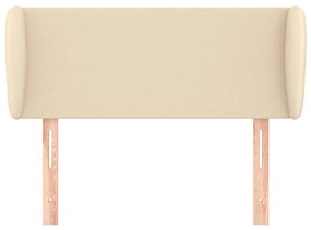 Testiera ad orecchio crema 83 x 23 x 78/88 cm in tessuto