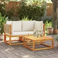 Divani Angolari da Giardino con Cuscini 2pz Massello Acacia 3278922