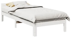 Giroletto Senza Materasso Bianco 90x200 Cm Legno Massello Pino /