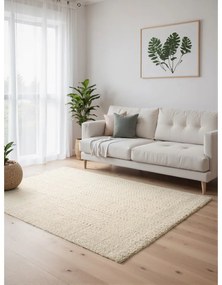 Tappeto color crema e avorio in misto lana tessuto a mano 160x230 cm Majoli – Elle Decoration