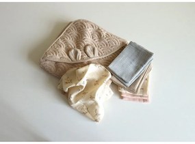 Asciugamano con cappuccio da bambini beige in cotone organico 80x80 cm Almond – Cam Cam Copenhagen