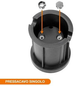 Faretto Carrabile Monodirezione MR16 IP67, Acciaio INOX, 12/24V, Nero Colore Nero