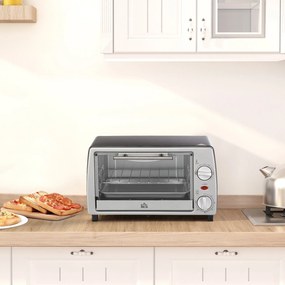 Fornetto Elettrico 750W 10 Litri con Griglia e Teglia Argento e Nero...