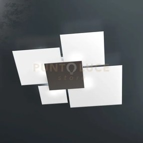 Upgrade 90 applique plafoniera 4 luci attacco e27 in vetro e metall...