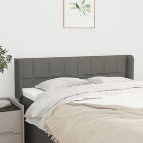 Testiera Ad Orecchio Grigio Scuro 147x16x78/88 Cm İn Tessuto /