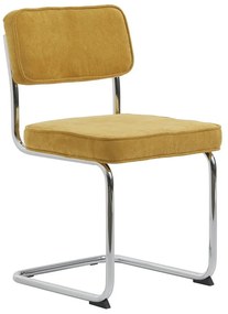 Sedia da pranzo in velluto a coste giallo Rupert - Unique Furniture