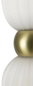 Applique Contemporanea Antic Metallo Oro 2 Luci Diffusore In Vetro