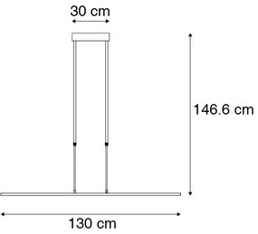 Lampada a sospensione nera con oro incl. LED dimmerabile - Bold