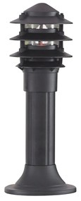 Paletto Esterno Contemporaneo Bollards Alluminio Nero Vetro 1 Luce E27 H45Cm