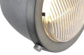 Faretto industriale in acciaio con legno inclinabile - Emado