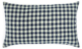 Kave Home - Federa cuscino Yanil 100% cotone a quadrati verdi e blu 30 x 50 cm