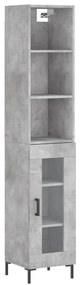 Credenza grigio cemento 34,5x34x180 cm in legno multistrato