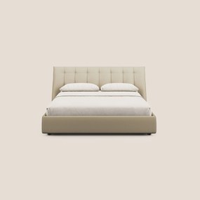 Clizia letto imbottito di design con vano contenitore in ecopelle impermeabile T04