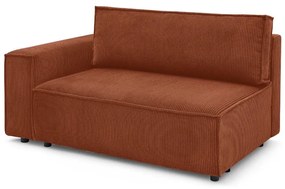 Modulo divano in velluto a coste color mattone, angolo sinistro Nihad modular - Bobochic Paris