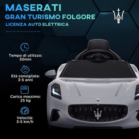 Macchina Elettrica per Bambini con Licenza Maserati Gran Turismo Folgore 12V Grigio...