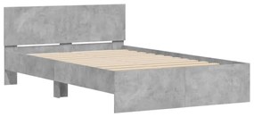 Giroletto con testiera grigio cemento 120x200 cm