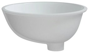 Lavandino da Bagno Bianco 37x31x17,5 cm Ovale in Ceramica