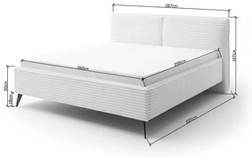 Letto matrimoniale imbottito beige rete non inclusa 160x200 cm Matera – Meise Möbel