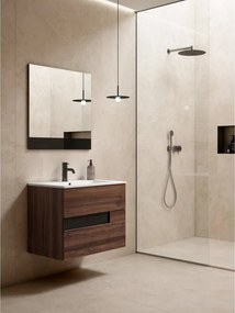 Mobile da bagno sospeso sotto lavabo L 60 x H 55 x P 45 cm noce laminato opaco, 2 cassetti VISOBATH Vision