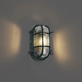 Lampada da parete e da soffitto per esterni verde scuro ovale IP44 - Noutica