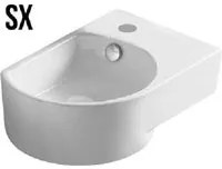 Lavabo sospeso ceramica bianca altezza 14 cm foro rubinetto a destra