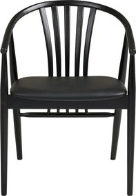 Sedia da pranzo nera in faggio massiccio con braccioli Agustin – House Nordic