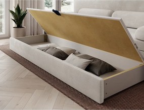 Divano beige allungabile/con contenitore e rivestimento in velluto a coste 236 cm Elioss – ELTAP