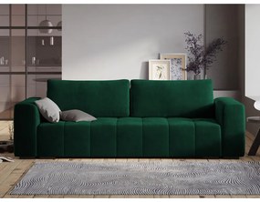 Divano letto in velluto verde Luca - Milo Casa