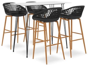 Set Da Bar 5 Pz Bianco E Nero /