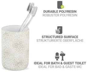 Portaspazzolino bianco/dorato in poliresina Montalfano – Wenko