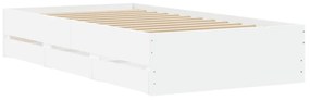 Giroletto con Cassetti Bianco 90x200 cm in Legno Multistrato