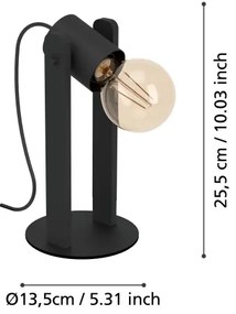 Eglo 43849 - Lampada da tavolo PLIMSOLL 1xE27/15W/230V