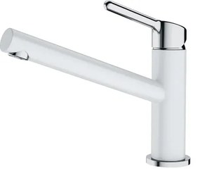 Rubinetto da cucina a doccetta diagonale Orbit bianco granito lucido FRANKE