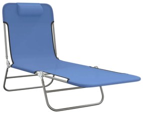 Lettini prendisole 2 pz blu in textilene e acciaio