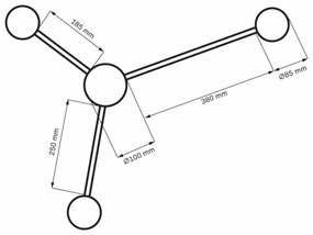Applique a LED JOY 3xGX53/6W/230V nero