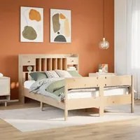 Letto Libreria senza Materasso 160x200 cm in Legno di Pino 3323020