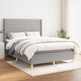 Giroletto A Molle Con Materasso Grigio Chiaro 140x190cm Tessuto /