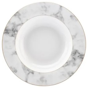 Set da tavola 24 pezzi in porcellana, bianco/grigio