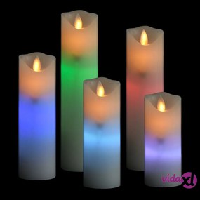 vidaXL Set Candele Elettriche a LED 5 pz con Telecomando Colorato