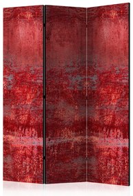 Paravento design Concerto carminio - texture irregolare rossa di metallo in stile retrò