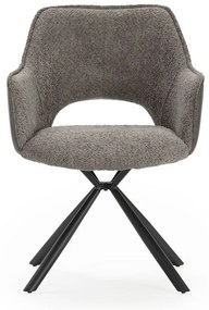 Set di sedie da pranzo grigia in imbottito con braccioli 2 pz Mariel – Marckeric