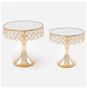 SET 2x Vassoio decorativo diametro 20/25 cm oro