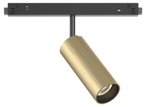 Faretto Binario Singolo On-Off Ego Alluminio Ottone 1 Luce 12W 3000K Luce Calda