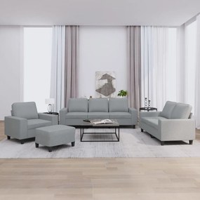 Set Di Divani 4 Pz Grigio Chiaro İn Tessuto /