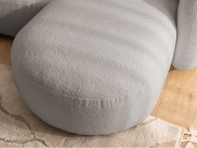 Divano angolare grigio (con penisola a destra/con chaise lounge) con rivestimento in bouclé Orbit – Ropez