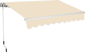 Tenda da Sole Barra Quadra 200x250 cm Tessuto in Poliestere Beige Unito...