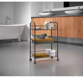 Carrello mobile in acciaio inox nero Lava Lugano - Metaltex